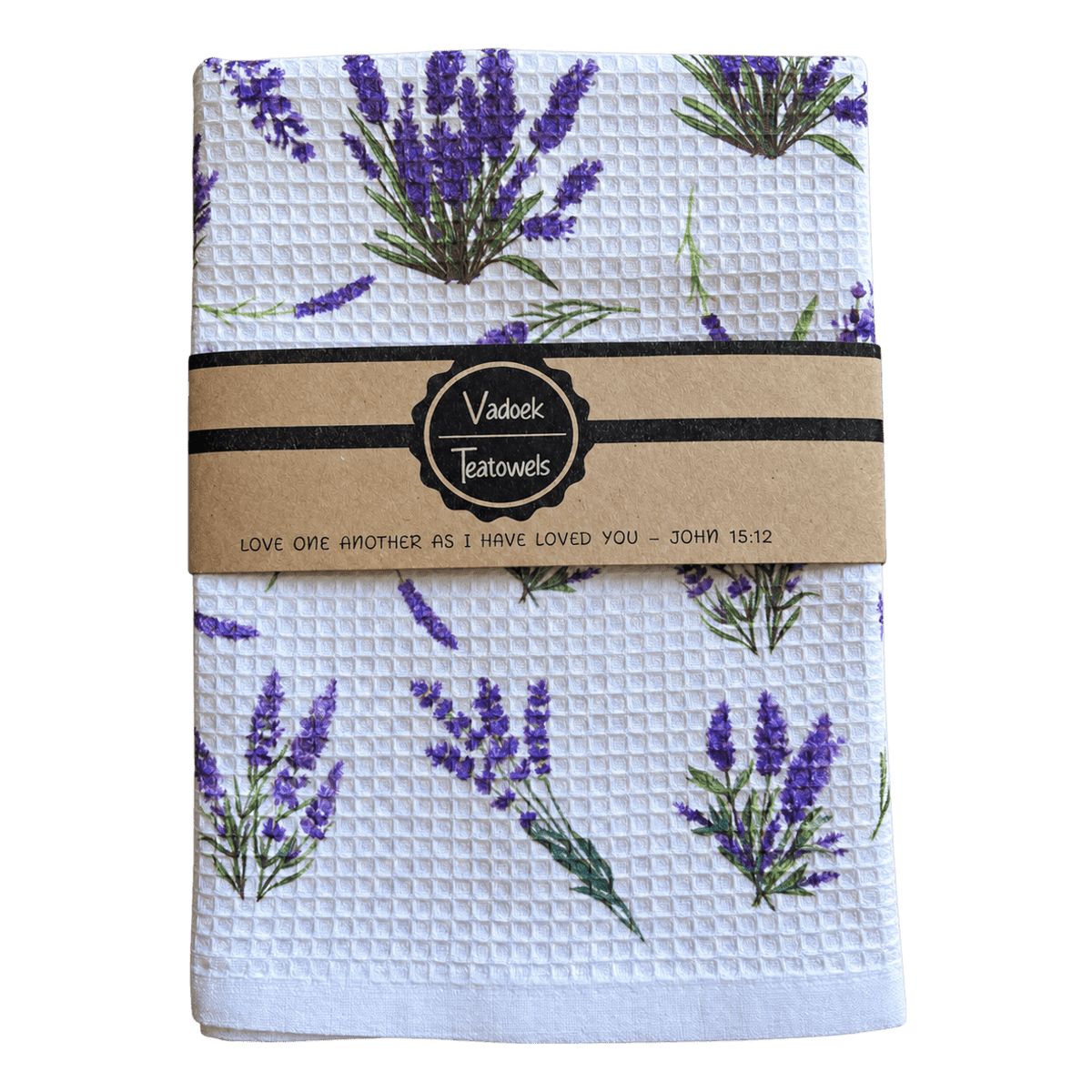 Single Printed Dishcloth - Lavender on a transparent background