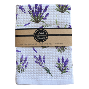 Single Printed Dishcloth - Lavender on a transparent background
