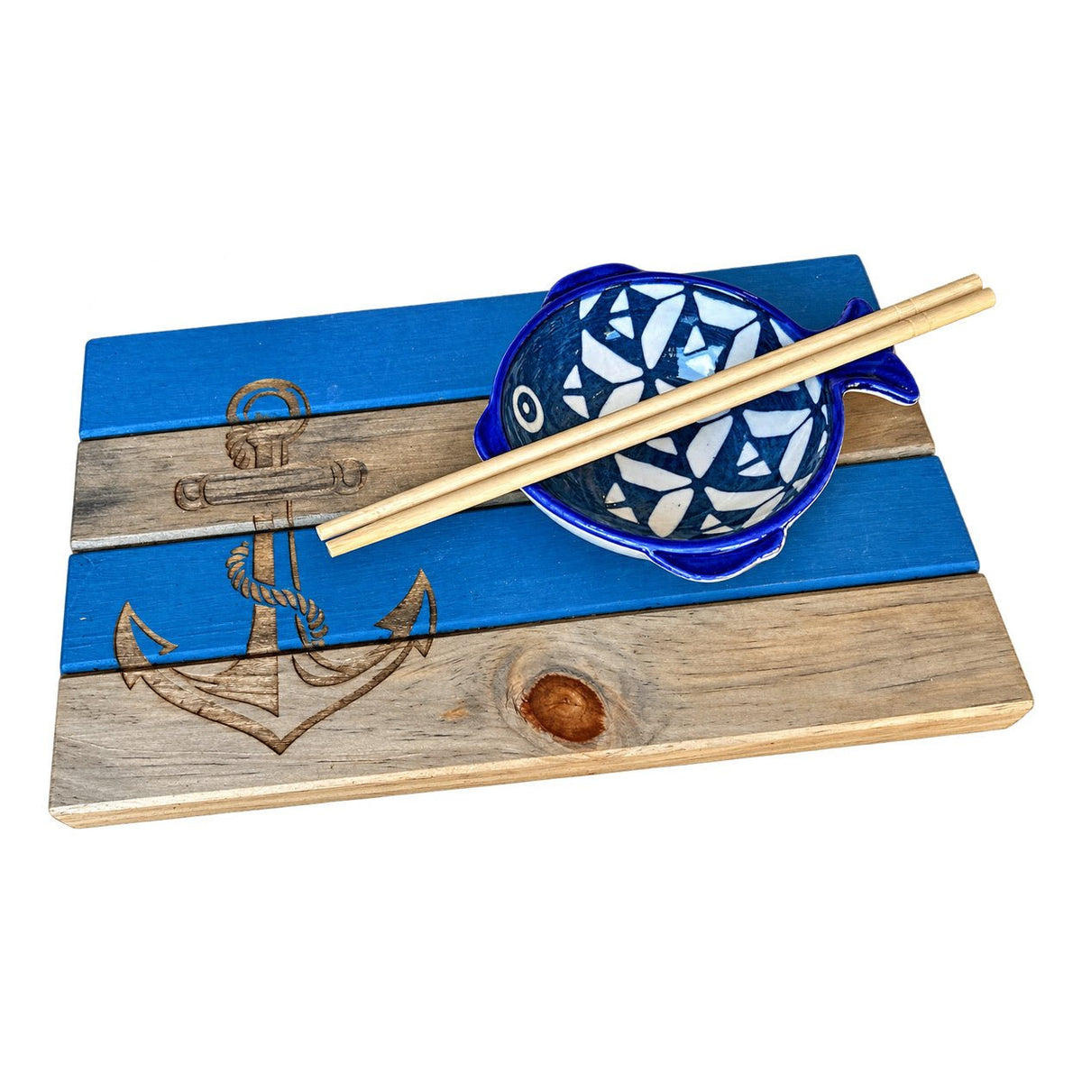 Four Plank Small Platter -Sushi Anchor on a white background