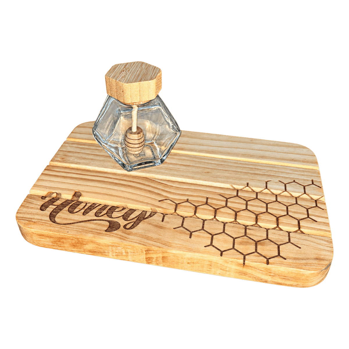 Four Plank Small Platter - Honey on a transparent background