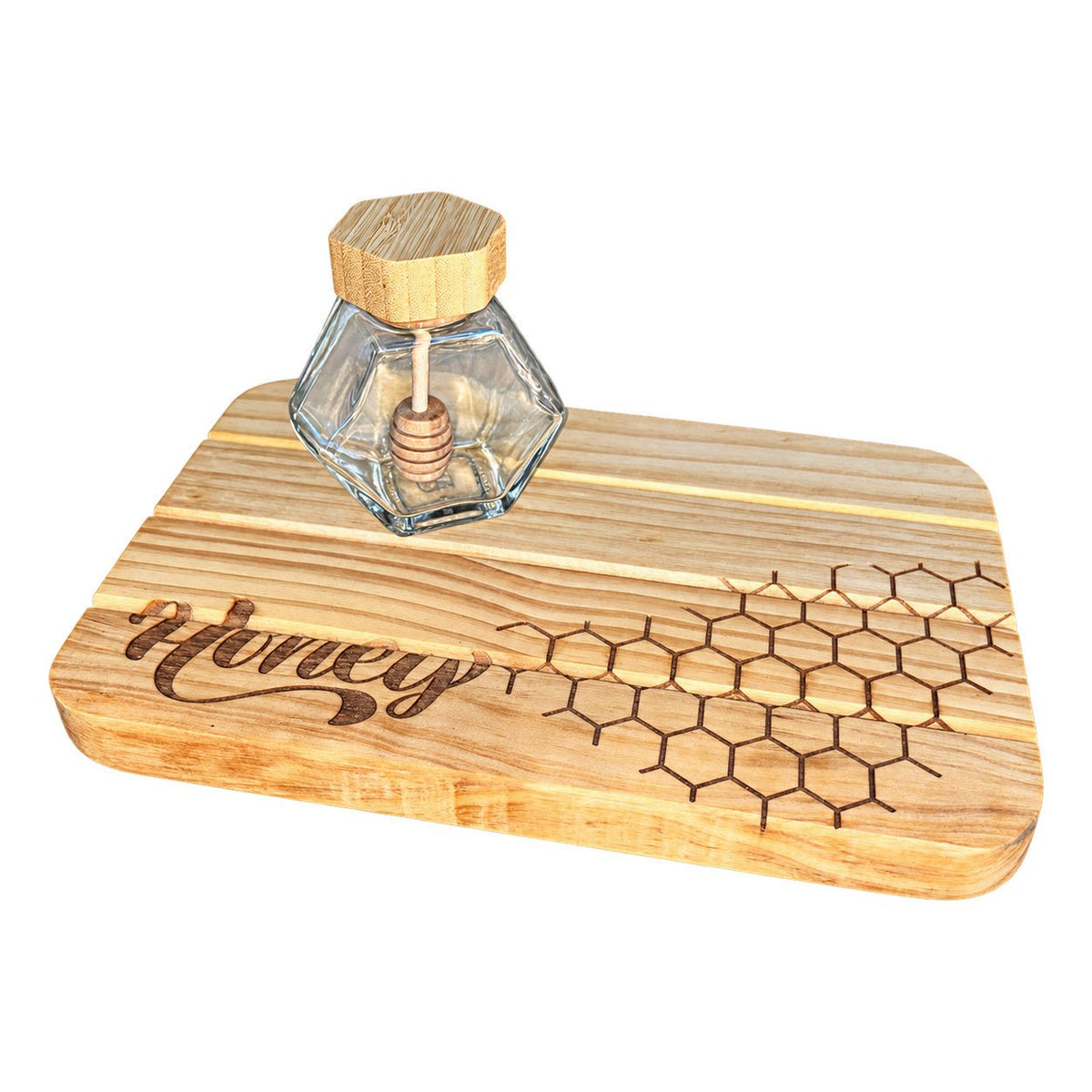 Four Plank Small Platter - Honey on a white background
