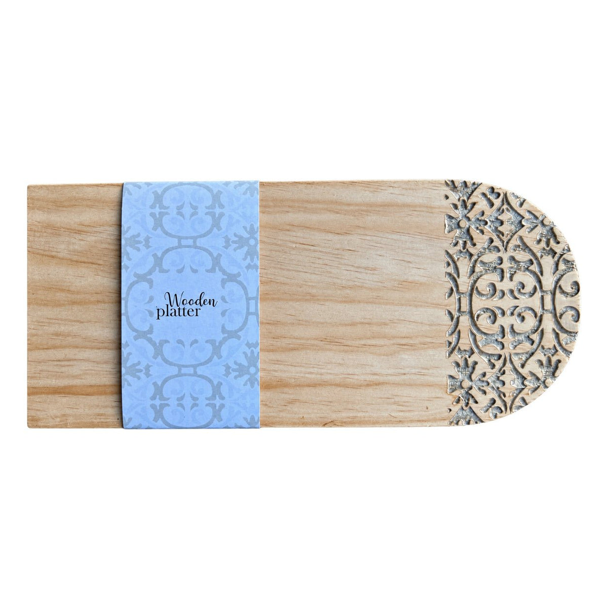 Platter Tray - Vintage Scroll Pattern on a white background