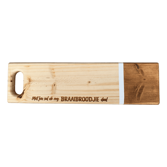 Wooden Steak Board - Braaibroodjie on a transparent background