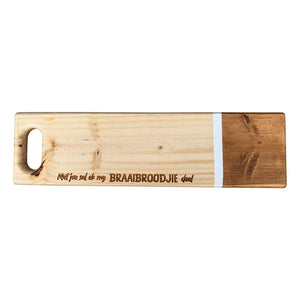 Wooden Steak Board - Braaibroodjie on a white background