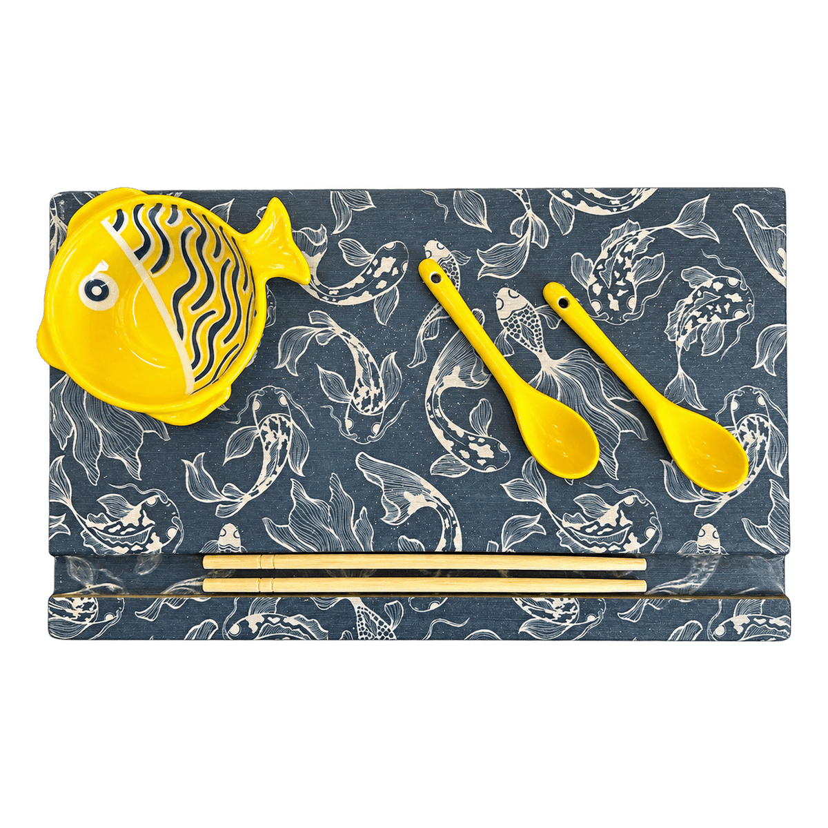 Sushi Platter - Blue Fish Pond Yellow Fish on a transparent background