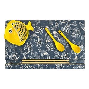 Sushi Platter - Blue Fish Pond Yellow Fish on a transparent background