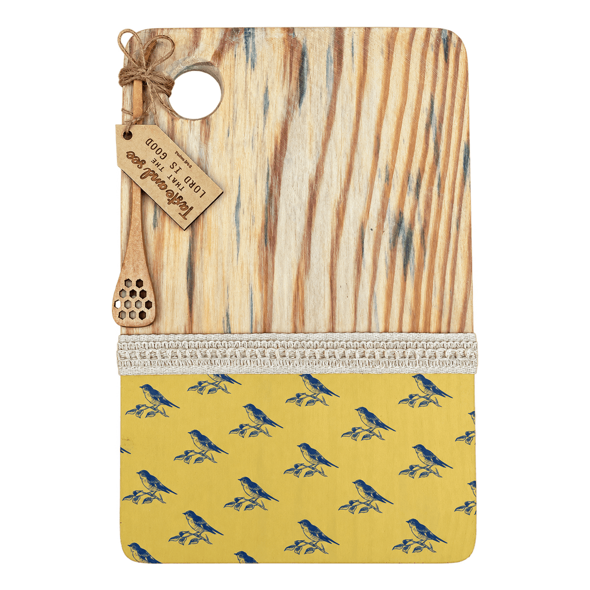 Snack Platter - Yellow Birds Honey Spoon on a transparent background