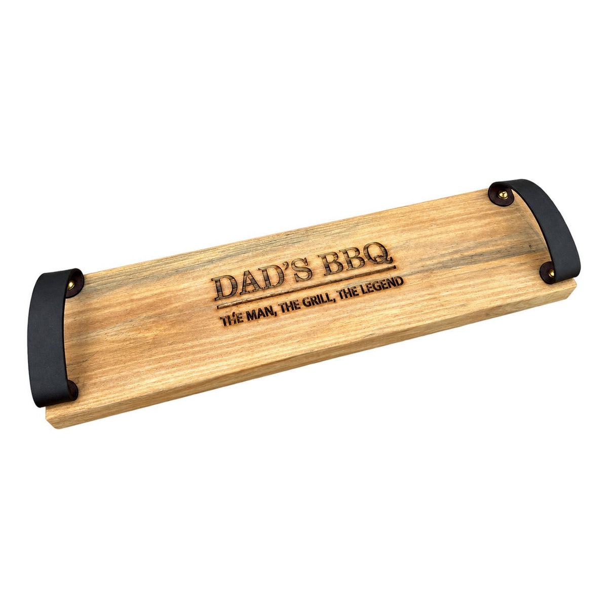 Wooden Steak Board - Dad's BBQ on a white background
