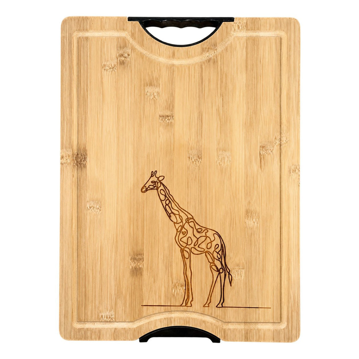 Bamboo Cutting Board - Giraffe on a white background