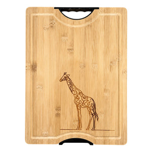 Bamboo Cutting Board - Giraffe on a white background