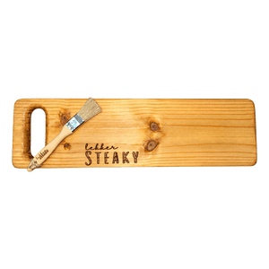 Wooden Steak Board With Brush on a transparent background