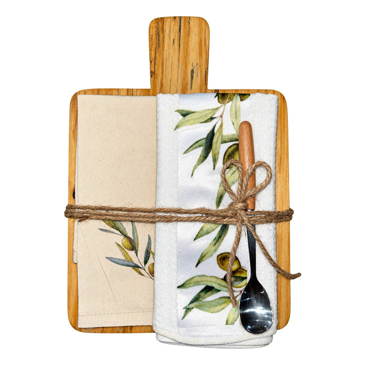Wooden Dishcloth Platter - Olive on a white background