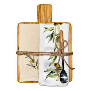 Wooden Dishcloth Platter - Olive on a white background