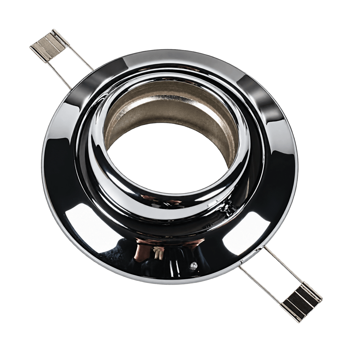 Eyeball Tilt Downlight Holder - Chrome on transparent background