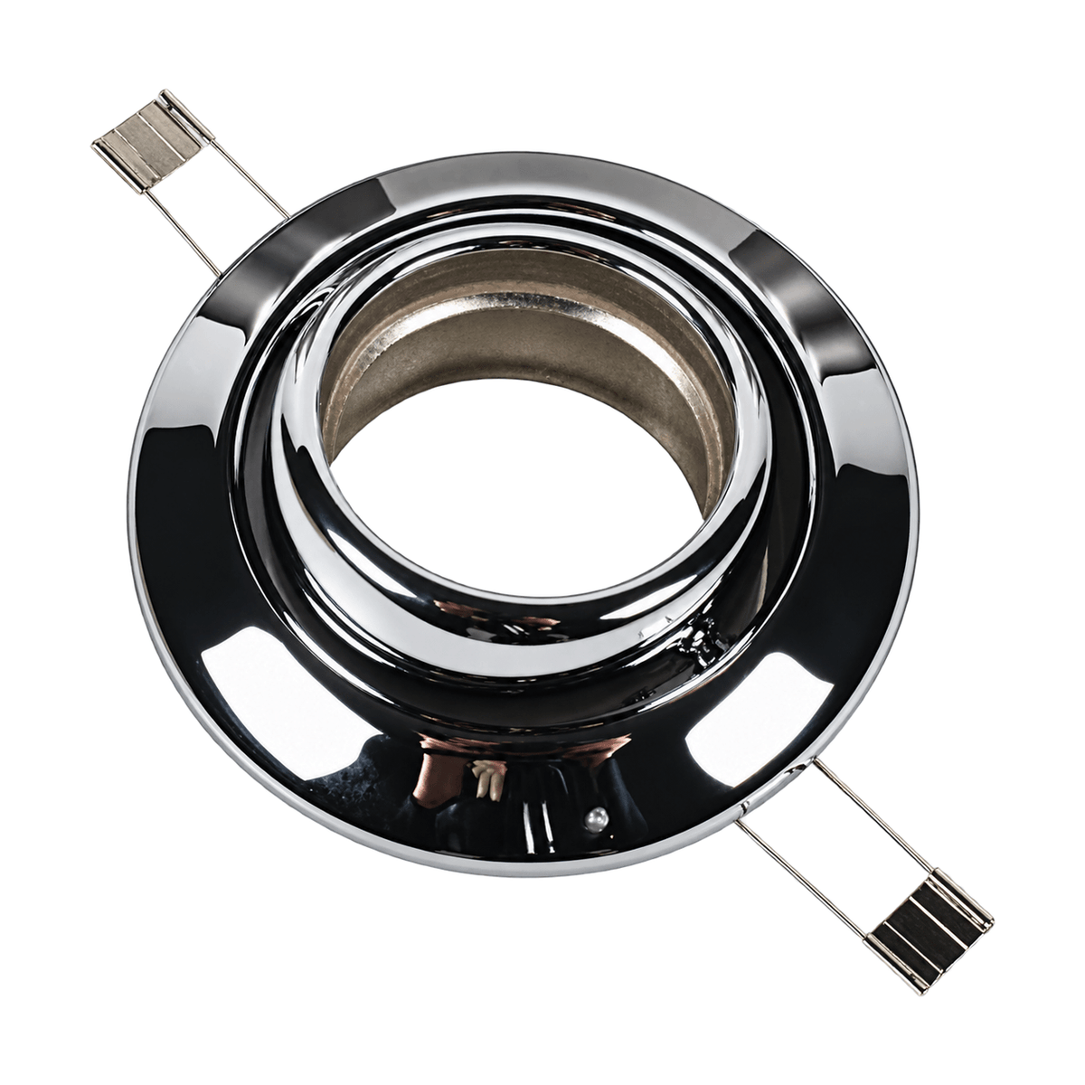 Eyeball Tilt Downlight Holder - Chrome on white background