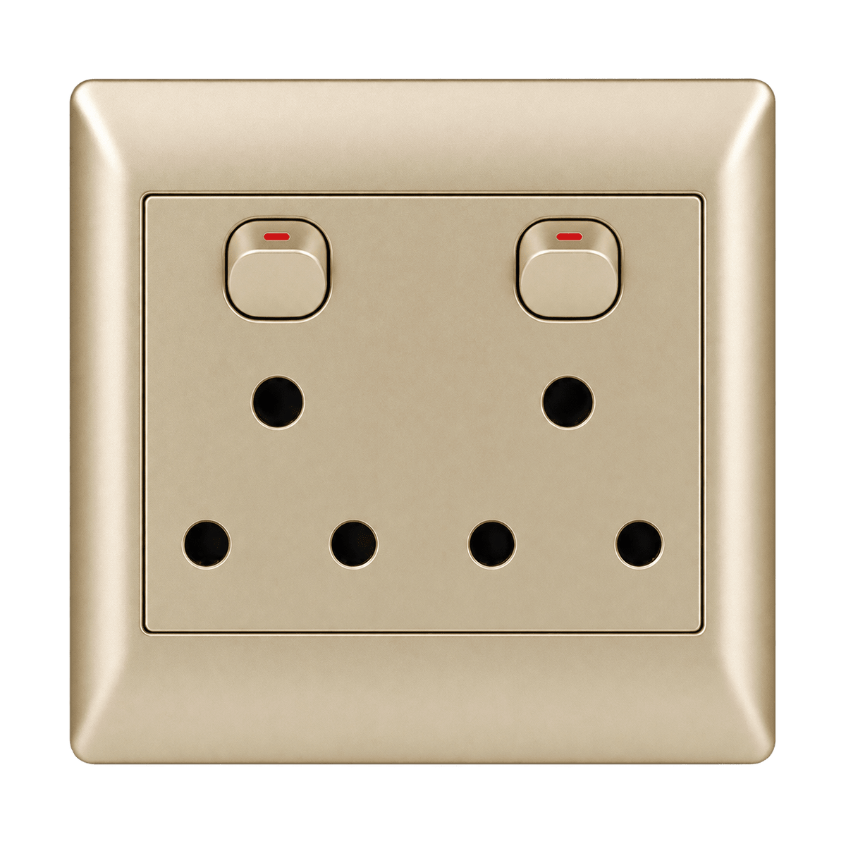 Champagne 2 x 16A Switched Socket product image on transparent background