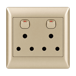 Champagne 2 x 16A Switched Socket product image on transparent background