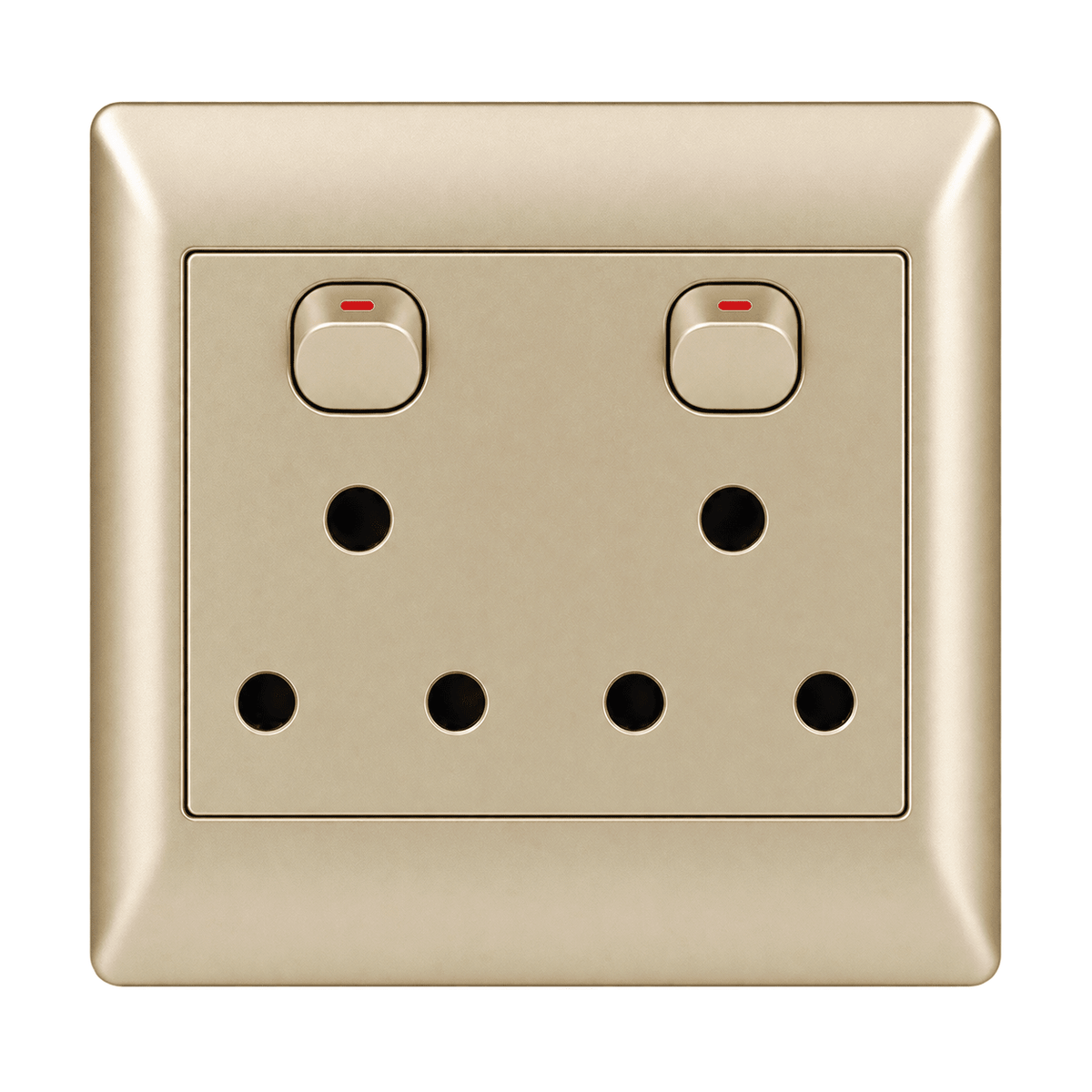 Champagne 2 x 16A Switched Socket product image on white background