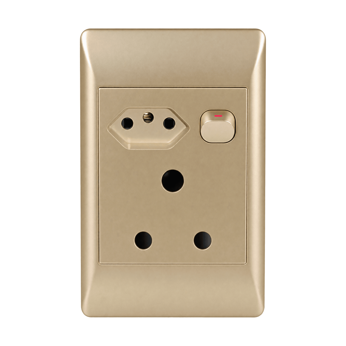 Champagne 1 x 16A, 1 x Euro Switched Socket (4X2) product image on white background
