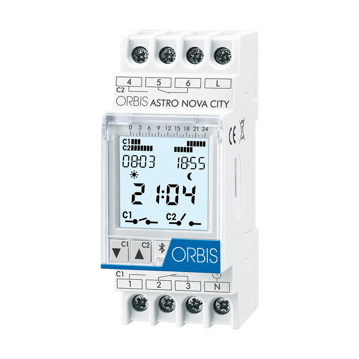 Orbis Astro Nova - Din Rail Astronomical Timer product image on transparent background