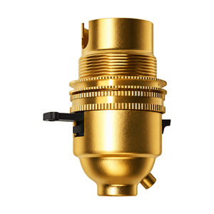 Switched Brass Lamp Holder - B22 Bayonet product image on white background