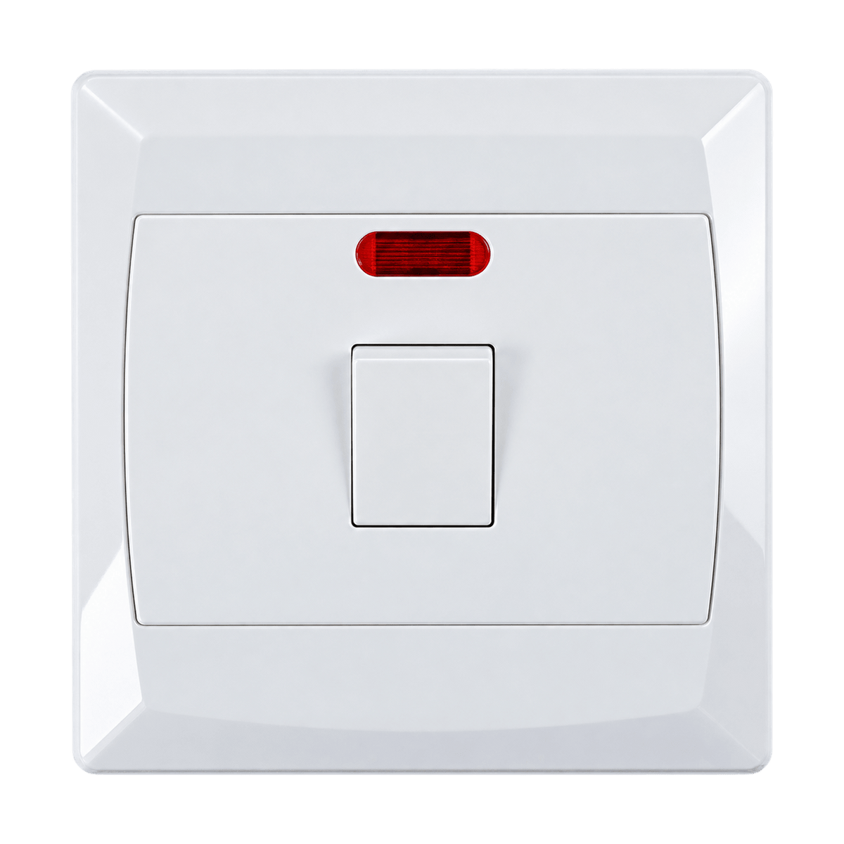 White 45A Double Pole Isolator - 4x4 product image on transparent background