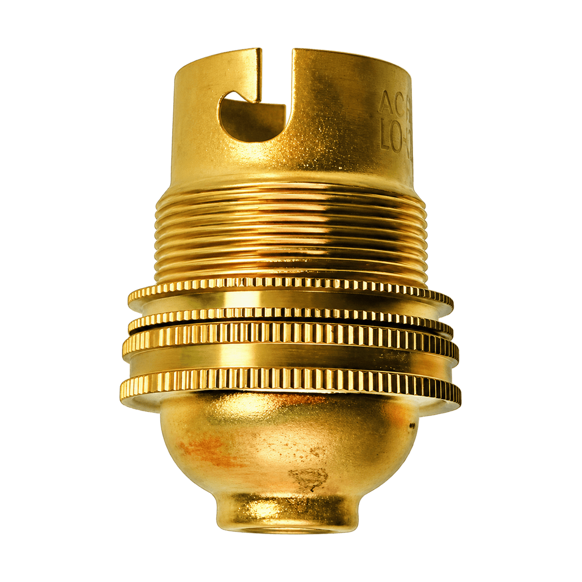 Brass Lamp Holder - B22 Bayonet product image on transparent background