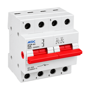 2-pole 63A DIN Changeover Switch product image on transparent background