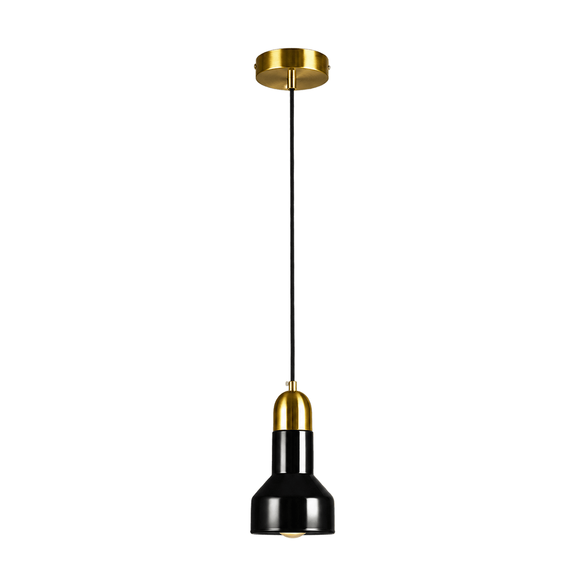 Retro Y Black Marble & Gold Pendant product image on transparent background