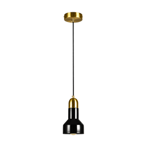 Retro Y Black Marble & Gold Pendant product image on transparent background