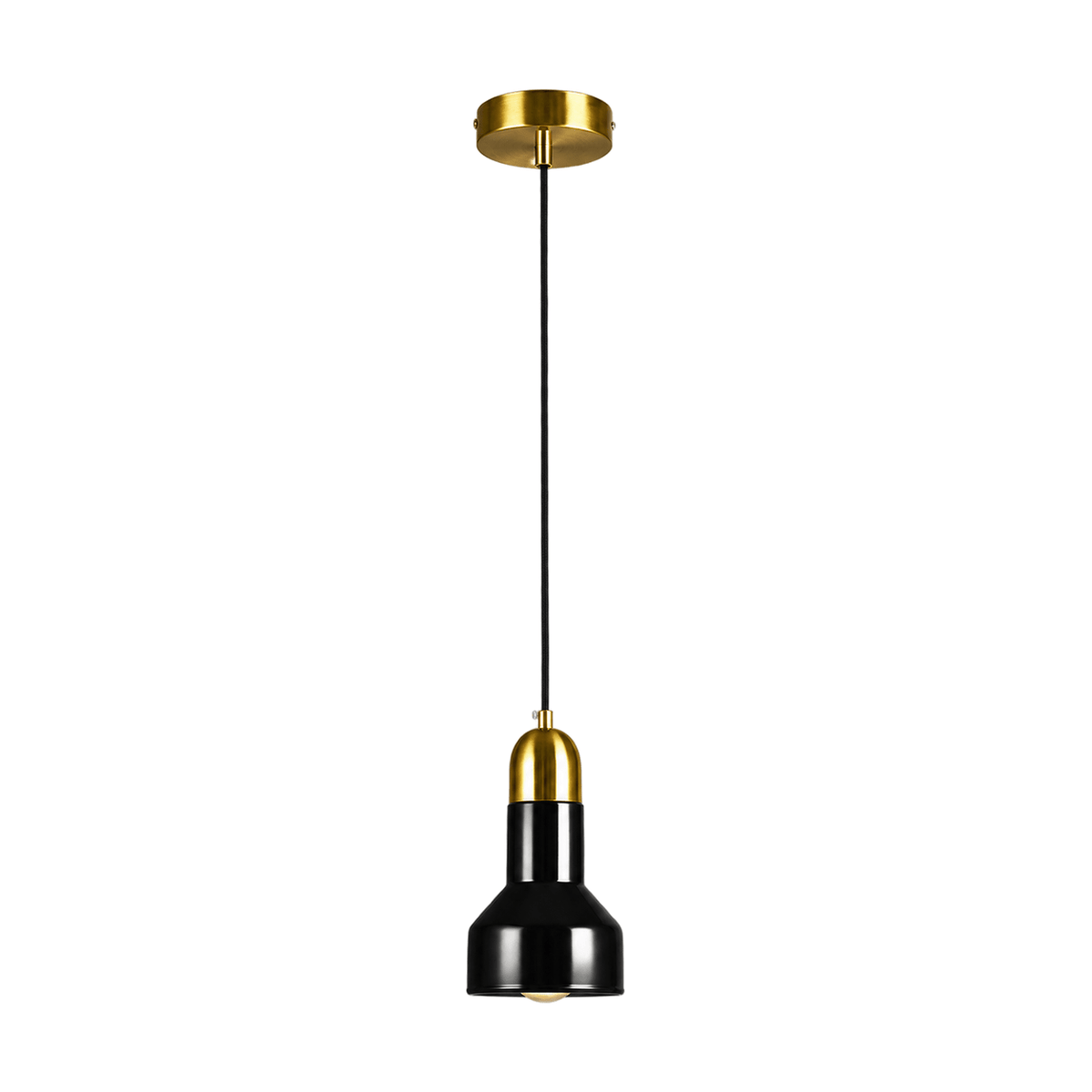 Retro Y Black Marble & Gold Pendant product image on white background