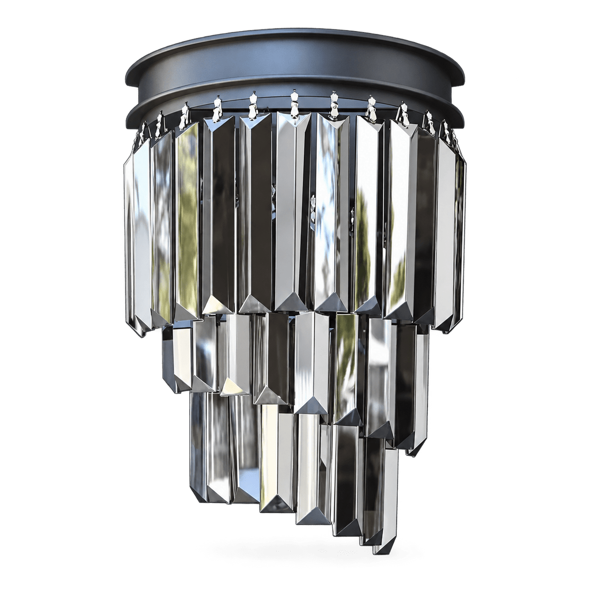 Greta Black Crystal Wall Light — transparent background