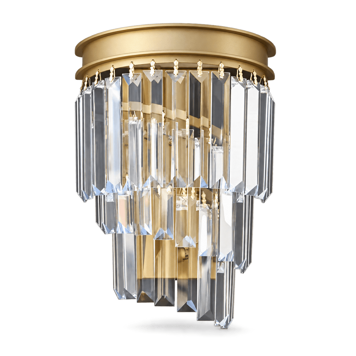 Greta Satin Gold Crystal Wall Light — transparent background