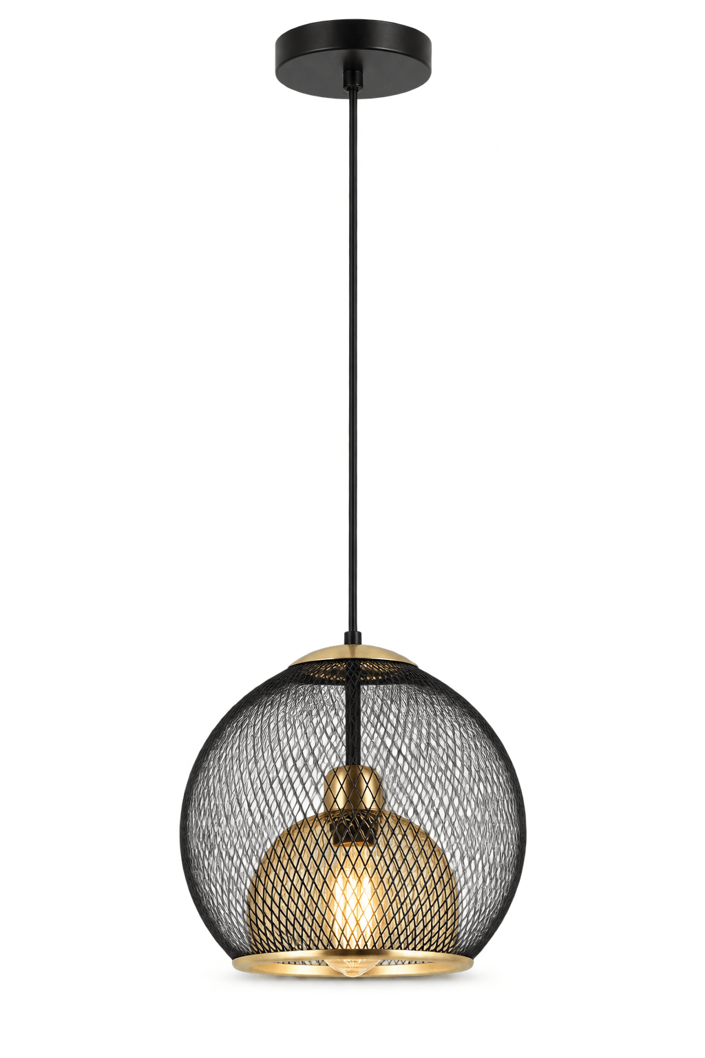 Beau Black & Gold Pendant Light — white background