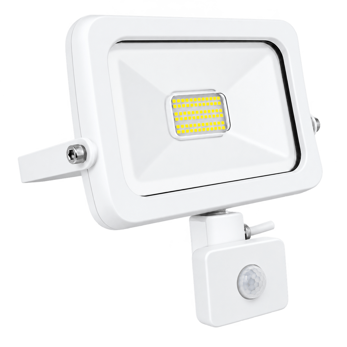 White 30W LED Motion Sensor Floodlight — transparent background