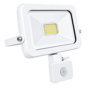 White 30W LED Motion Sensor Floodlight — transparent background