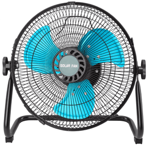 12" Inch Solar & Mains Rechargeable Floor Fan — white background