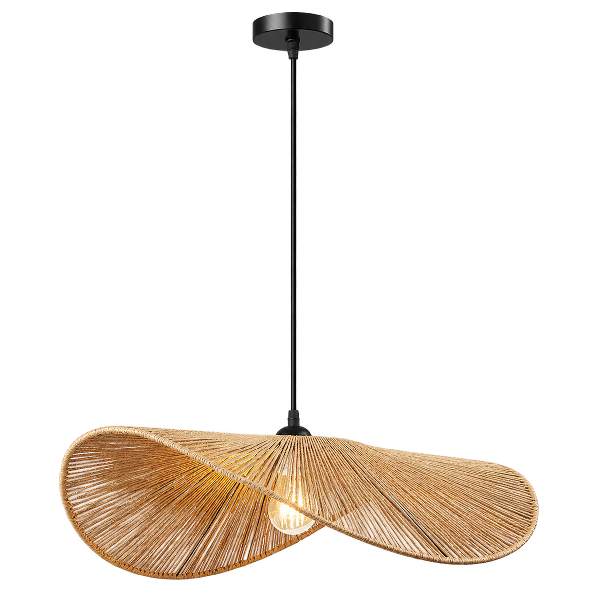 Aporia Natural Rattan Pendant — transparent background