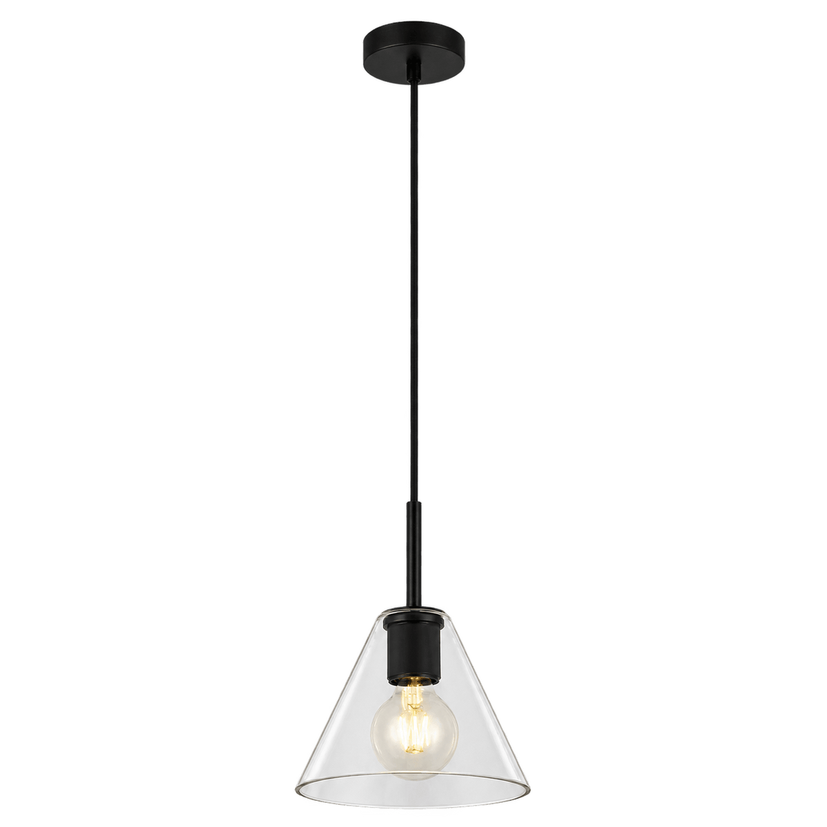 Trend Funnel Pendant Light - Black on transparent background, product image