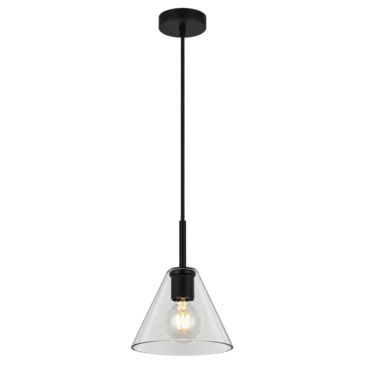 Trend Ball Glass Pendant Light - Black — transparent background