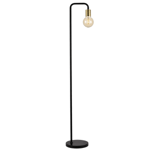 Sleek Metal Floor Lamp - Black — transparent background