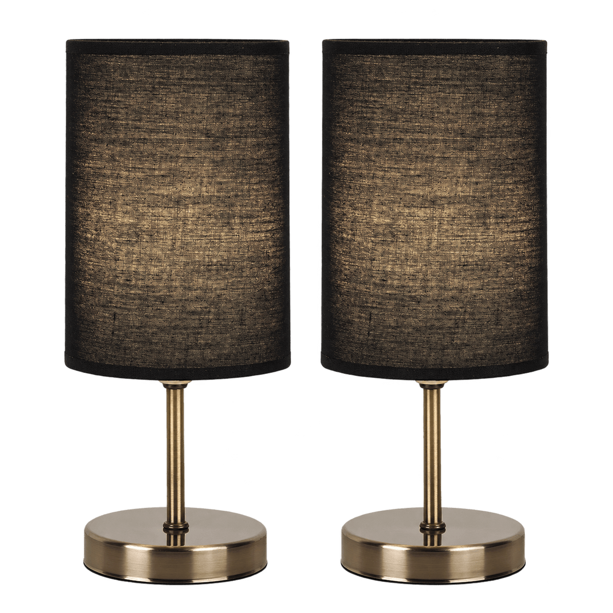 Antique Brass Table Lamps - Twin Pack - Black — transparent background