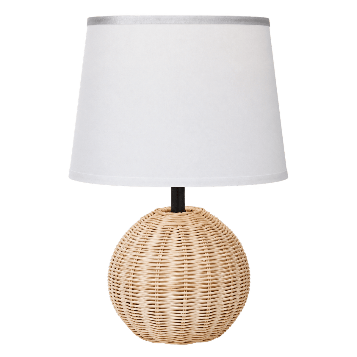 Ammeline Rattan & White Table Lamp — transparent background