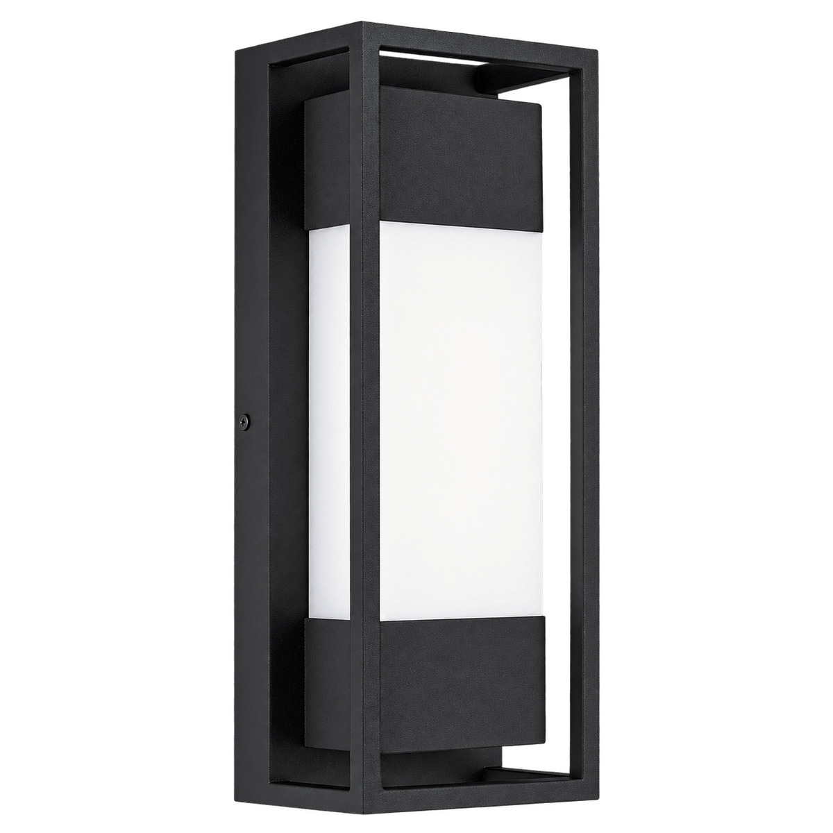 Alcatraz Textured Black Outdoor LED Wall Light — transparent background