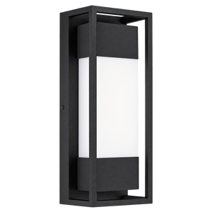 Alcatraz Textured Black Outdoor LED Wall Light — transparent background