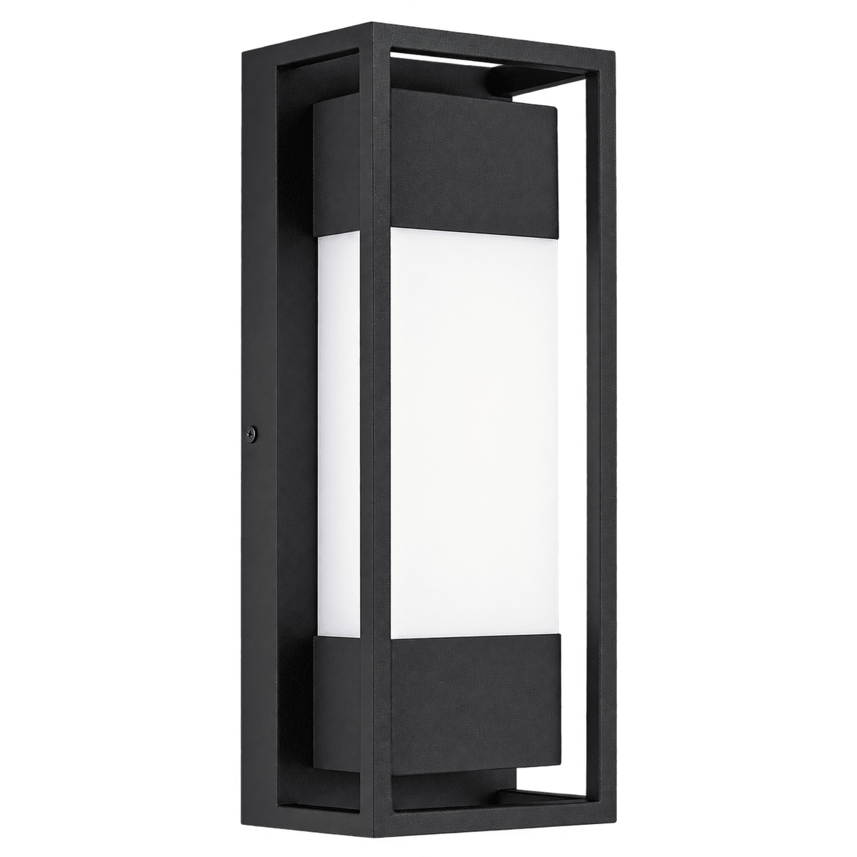 Alcatraz Textured Black Outdoor LED Wall Light — white background