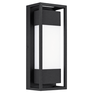 Alcatraz Textured Black Outdoor LED Wall Light — white background