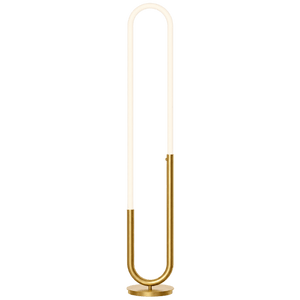 Huron French Gold LED Floor Lamp — transparent background