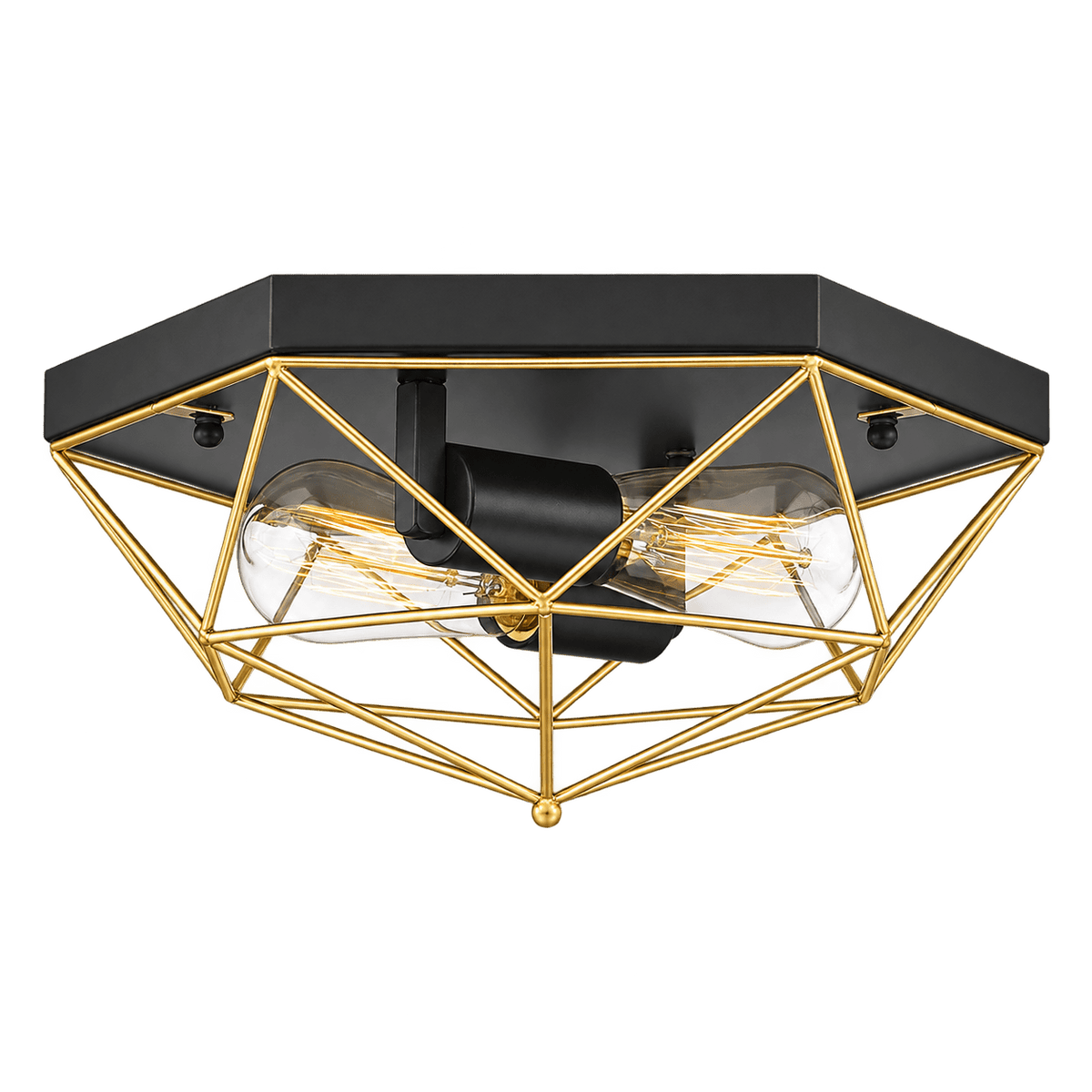 Prism Black & Gold Ceiling Light — transparent background