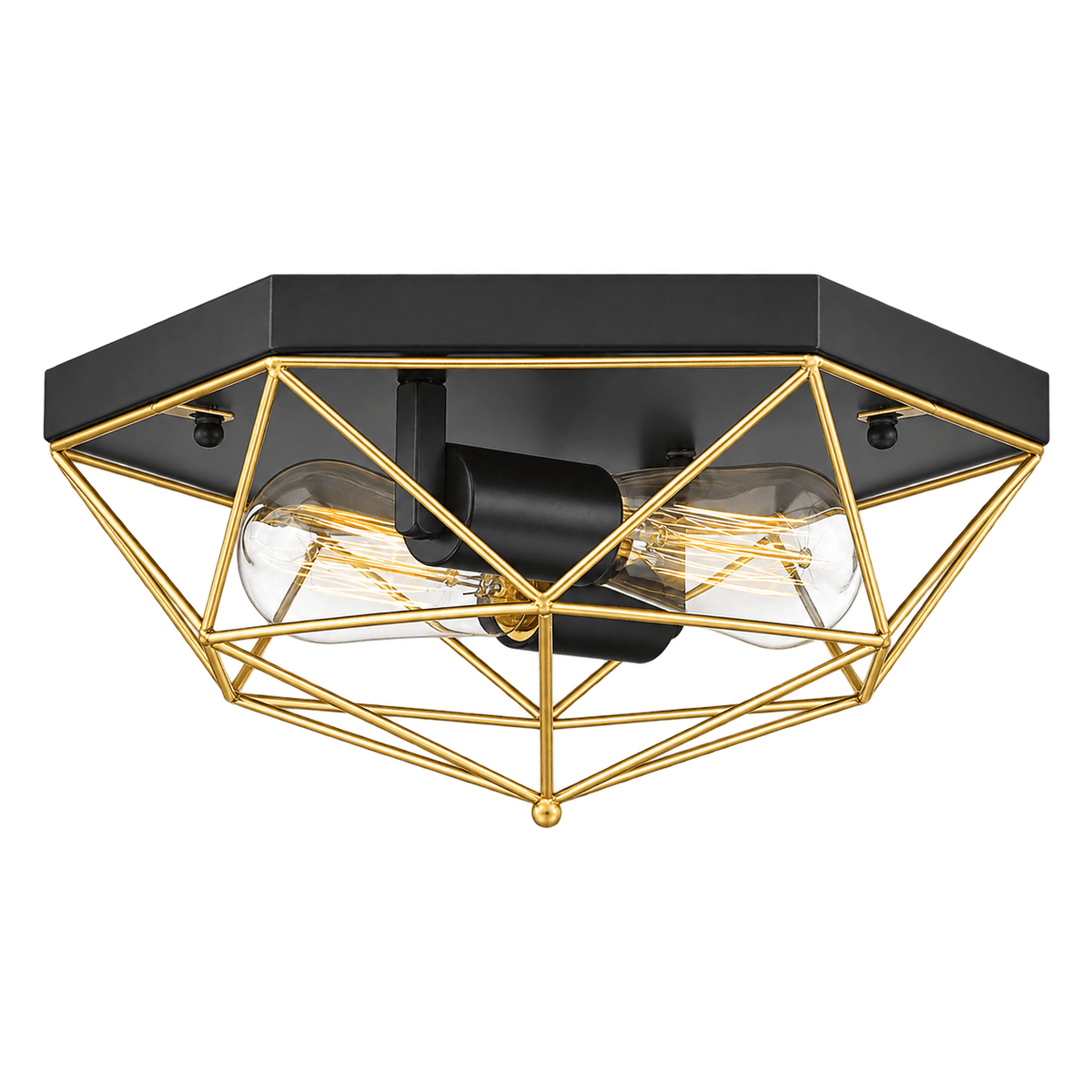 Prism Black & Gold Ceiling Light — white background